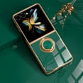 thumbnail image 1 of Allytechgroup Galaxy Z Flip 7 Case with Ring Holder, Plating PC Stylish Slim Fit Shell Stand Cover Anti-Scratch Drop Protection Lightweight Phone Case for Samsung Galaxy Z Flip 7, Darkgreen, 1 of 10