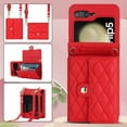 thumbnail image 1 of Allytechgroup Galaxy Z Flip 7 Wallet Case with Shoulder Strap, Premium PU Leather Multiple Cards Slots Protective Shockproof Portable Phone Case Cover for Samsung Galaxy Z Flip 7, Red, 1 of 7