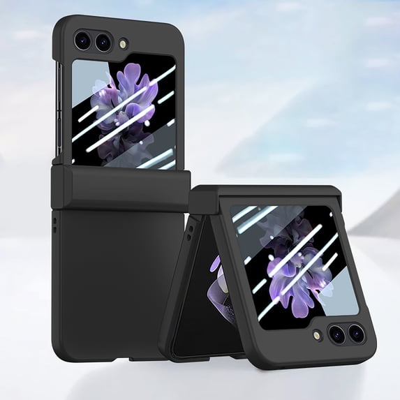 Allytechgroup Galaxy Z Flip6 Case with Screen Protector, Hinge Protection Skin-Friendly Slim Cover Shelll Anti-Scratch Drop Protective Bumper Shockproof Phone Case for Samsung Galaxy Z Flip 6, Black