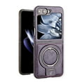 thumbnail image 1 of Allytechgroup Galaxy Z Flip7 Case, Compatible with Mag-safe Anti-Scratch Ring Holder Kickstand Wireless Charging Shockproof Magnetic Phone Case for Samsung Galaxy Z Flip 7, Purple, 1 of 3