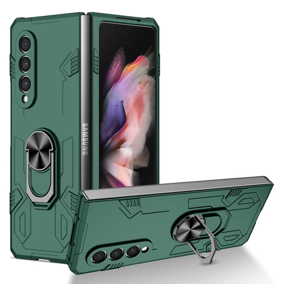 Allytechgroup Galaxy Z Fold 2 Magnetic Case, Compatible with Car Mount Shockproof Ring Holder Anti-Scratch Bumper Slim Hard PC Cover Phone Case for Samsung Galaxy Z Fold2, Darkgreen