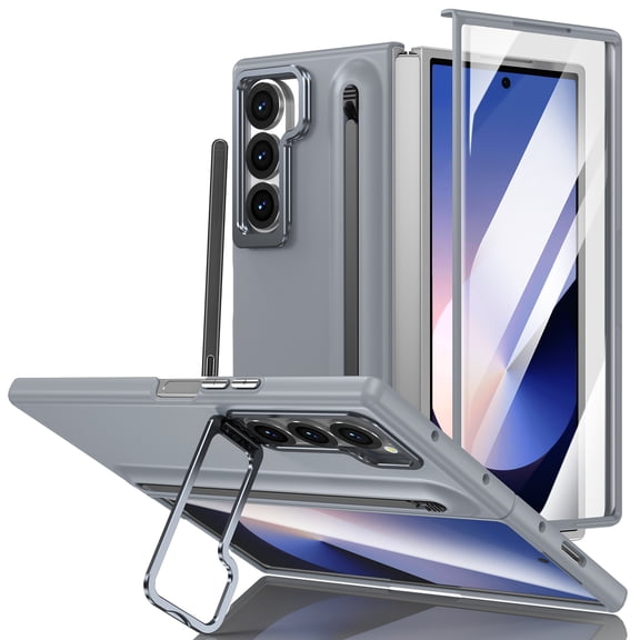 Allytechgroup Galaxy Z Fold 3 Case with Stylus Pen, Build in Screen Protector S Pen Holder Full Body Shockproof Anti-Scratch Camera Lens Kickstand Rugged Phone Case Cover for Samsung Galaxy Z Fold 3