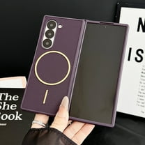 Allytechgroup Galaxy Z Fold 4 Case, [Compatible with Magsafe] Anti-Scratch Stylish Diamond Pattern Design Back Cover Shockproof Slim Fit Shell Phone Case for Samsung Galaxy Z Fold 4, Purple