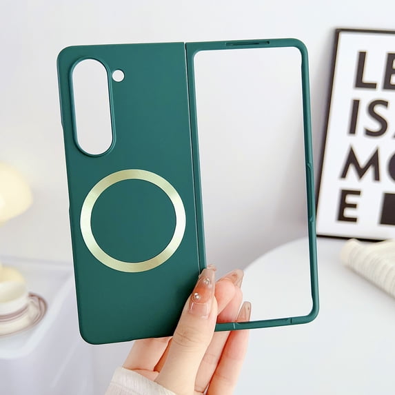 Allytechgroup Galaxy Z Fold 4 Case Magnetic, Compatible with Magsafe Slim Fit Shockproof Anti-Scratch Wireless Charging Support Bumper Phone Case for Samsung Galaxy Z Fold4, Darkgreen