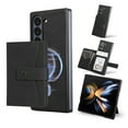 thumbnail image 1 of Allytechgroup Galaxy Z Fold 5 Case, Premium PU Leather 2 In 1 Wallet Phone Case for Samsung Galaxy Z Fold 5 with Card Holder Shockproof TPU Magnetic Cover Compatible with MagSafe & Car Mount,Black, 1 of 8