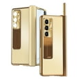 thumbnail image 1 of Allytechgroup Galaxy Z Fold 6 Case with Screen Protector, S Pen Holder Kickstand Plating Back Cover Camera Lens Protector Bumper Rugged Hybrid Phone Case for Samsung Galaxy Z Fold 6, Gold + Dark Gold, 1 of 7