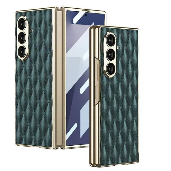 Allytechgroup Galaxy Z Fold 7 Case with Build in Screen Protector, Stylish Premium PU Leather Slim Fit Shell Back Cover Anti-Scratch Shockproof Phone Case for Samsung Galaxy Z Fold 7, Darkgreen