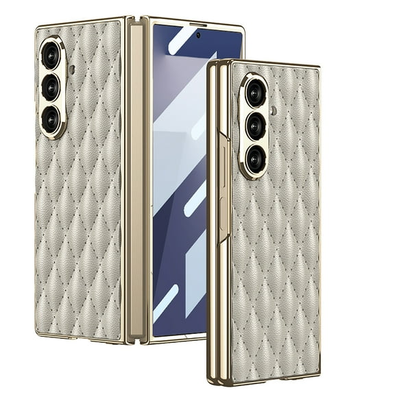 Allytechgroup Galaxy Z Fold 7 Case with Build in Screen Protector, Stylish Premium PU Leather Slim Fit Shell Back Cover Anti-Scratch Shockproof Phone Case for Samsung Galaxy Z Fold 7, Titaniumgray