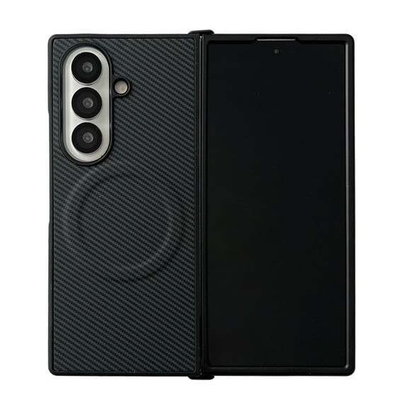 Allytechgroup Galaxy Z Fold 7 Case, Carbon Fiber Texture [Compatible with Magsafe] Shockproof Anti-Scratch Drop Protection Slim Fit Shell Cover for Samsung Galaxy Z Fold 7, Black