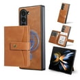 thumbnail image 1 of Allytechgroup Galaxy Z Fold 7 Case, Premium PU Leather 2 In 1 Wallet Phone Case for Samsung Galaxy Z Fold7 with Card Holder Shockproof TPU Magnetic Cover Compatible with MagSafe & Car Mount,Brown, 1 of 8