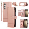 thumbnail image 1 of Allytechgroup Galaxy Z Fold 7 Wallet Case with Makeup Mirror + Hand Wrist + Crossybody Shoulder Strap, Retro Multiple Cards Slots Cash Pocket Flip Stand Cover for Samsung Galaxy Z Fold 7, Rosegold, 1 of 9
