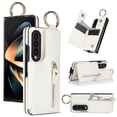 thumbnail image 1 of Allytechgroup Galaxy Z Fold3 Case Wallet, RFID Blocking Ring Holder Cards Slots Zipper Pocket Stand Bumper Shockproof Phone Case Cover for Samsung Galaxy Z Fold 3 5G, White, 1 of 9
