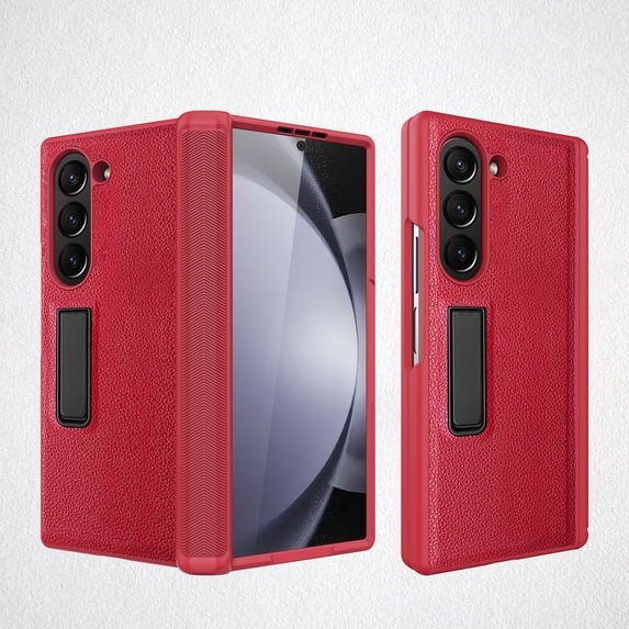 Allytechgroup Galaxy Z Fold6 Case Screen Protector, Invisible Stand Magnetic Back Cover Compatible with Magsafe Shockproof Anti-Scratch Bumper Rugged Phone Case for Samsung Galaxy Z Fold 6, Red