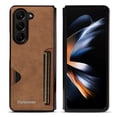 thumbnail image 1 of Allytechgroup Galaxy Z Fold6 Case, Premium PU Leather Slim Fit Shockproof Anti-Scratch Bumper Phone Case Cover for Samsung Galaxy Z Fold 6, Brown, 1 of 7