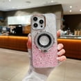 thumbnail image 1 of Allytechgroup Glitter Bling Apple iPhone 14 Pro Max Case,  Compatible with Magsafe Shockproof with Ring Holder Gradient Color Design Slim Fit Phone Case for iPhone 14 Pro Max, Pink+Sliver, 1 of 8