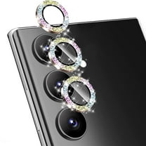Allytechgroup Glitter Bling Camera Lens Protector for Samsung Galaxy S24  Plus, Individual Lens Protector Sparkly S24 Plus Camera Cover Ring Clear Tempered Glass 9H Case Friendly, Multicolour