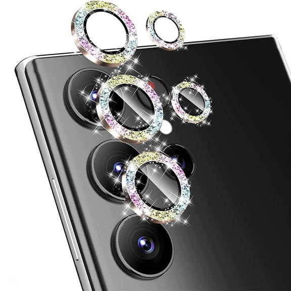 Allytechgroup Glitter Bling Camera Lens Protector for Samsung Galaxy S26 Ultra, Individual Lens Protector Sparkly Camera Cover Ring Clear Tempered Glass 9H Case Friendly, Multicolour