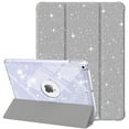 thumbnail image 1 of Allytechgroup Glitter Bling Case for Apple iPad 9th 8th 7th Generation 10.2 Inch, Trifold Stand Slim Fit Auto Sleep Wake Anti-Scratch Smart Case for iPad 10.2" 2021/2020/2019, Silver, 1 of 3