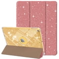 thumbnail image 1 of Allytechgroup Glitter Bling Case for Apple iPad 9th 8th 7th Generation 10.2 Inch, Trifold Stand Slim Fit Auto Sleep Wake Anti-Scratch Smart Case for iPad 10.2" 2021/2020/2019, Rosegold, 1 of 7