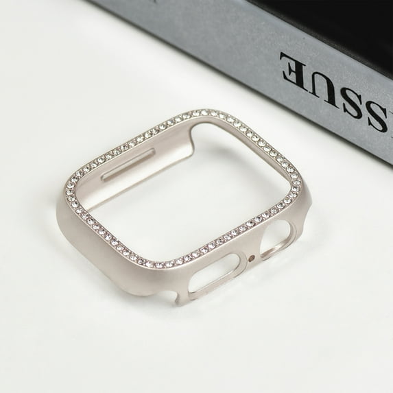 Allytechgroup Glitter Bling Case Compatible with Apple Watch Series 3/2/1 42mm, Stylish Rhinestone Shiny Case Anti-Scratch Protective Watch Cover Case for Women Girls, Starlight