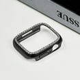 thumbnail image 1 of Allytechgroup Glitter Bling Case Compatible with Apple Watch Series 6/5/4/SE 44mm, Stylish Rhinestone Shiny Case Anti-Scratch Protective Watch Cover Case for Women Girls, Black, 1 of 6