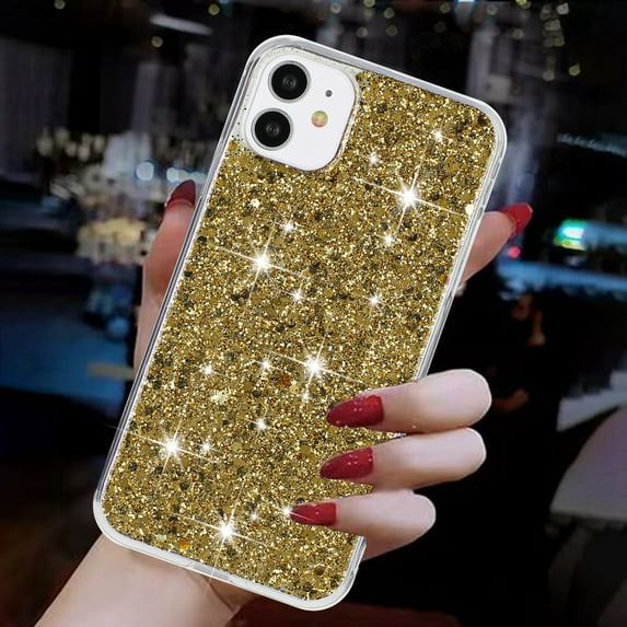 Allytechgroup Glitter Bling Case Compatible with Apple iPhone 11 Pro Max for Girls Women, Slim Fit Soft TPU Back Cover Anti-Scratch Bumper Shockproof Phone Case for iPhone 11 Pro Max, Gold