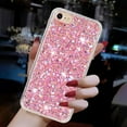 thumbnail image 1 of Allytechgroup Glitter Bling Case Compatible with Apple iPhone SE 2022/2020 3rd 2nd Gen iPhone 7 8 for Girls Women, Slim Fit Soft TPU Back Cover Anti-Scratch Bumper Shockproof Phone Case, Pink, 1 of 5