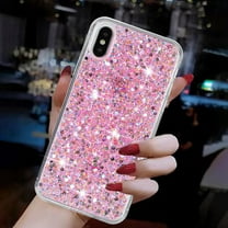 Allytechgroup Glitter Bling Case Compatible with Apple iPhone XR for Girls Women, Slim Fit Soft TPU Back Cover Anti-Scratch Bumper Shockproof Phone Case for iPhone XR, Pink