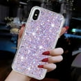 thumbnail image 1 of Allytechgroup Glitter Bling Case Compatible with Apple iPhone XR for Girls Women, Slim Fit Soft TPU Back Cover Anti-Scratch Bumper Shockproof Phone Case for iPhone XR, Purple, 1 of 5