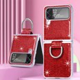 thumbnail image 1 of Allytechgroup Glitter Bling Case for Samsung Galaxy Z Flip 4, Ring Holder Slim Fit Soft TPU Anti-Scratch Bumper Shockproof Luxury Phone Case for Girls Women, Red, 1 of 11