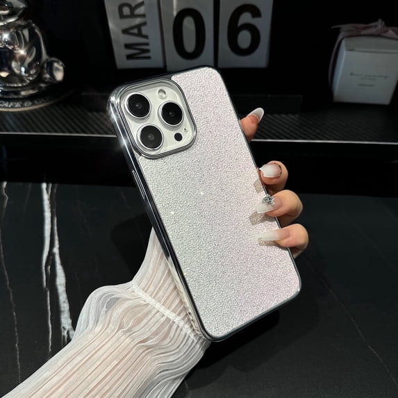 Allytechgroup Glitter Bling Phone Case for Apple iPhone 14, Slim Fit Luxury Bumper Shockproof Anti-Scratch Fashionable Back Cover Case for Girls Women, White