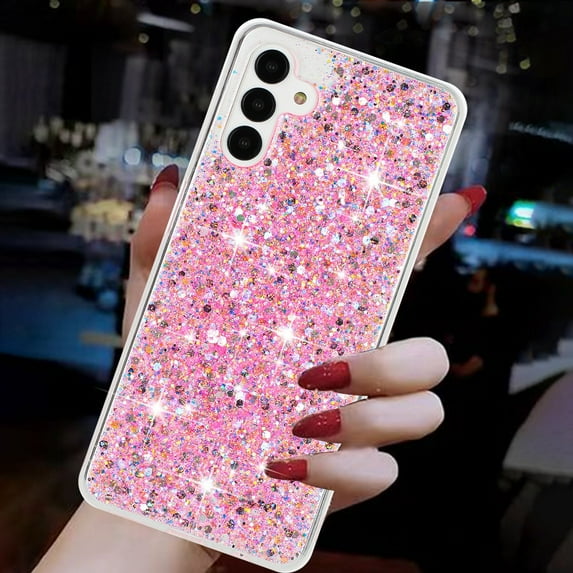 Allytechgroup Glitter Bling Phone Case for Samsung Galaxy A14 5G, Slim Fit Shockproof Anti-Scratch Perfect Phone Case for Girls and Women, Pink