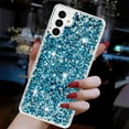 thumbnail image 1 of Allytechgroup Glitter Bling Phone Case for Samsung Galaxy A35, Slim Fit Shockproof Anti-Scratch Perfect Phone Case for Girls and Women, Blue, 1 of 5