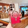 thumbnail image 1 of Allytechgroup Glitter Case for Samsung Galaxy S24 Ultra Case, Support Wireless Charging Slim Clear Anti Yellowing Plating Frame Shockproof Magnetic Back Cover for Samsung Galaxy S24 Ultra, Pink, 1 of 9