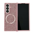 thumbnail image 1 of Allytechgroup Glitter Case for Samsung Galaxy Z Fold 6, Sparkly Shockproof Non-Slip Back Cover with Magnetic Ring Support Wireless Charging PC+TPU Anti-Scratch Protective Case for Women Girls, Pink, 1 of 4
