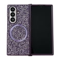 thumbnail image 1 of Allytechgroup Glitter Case for Samsung Galaxy Z Fold 7, Sparkly Shockproof Non-Slip Back Cover with Magnetic Ring Support Wireless Charging PC+TPU Anti-Scratch Protective Case for Women Girls, Purple, 1 of 3