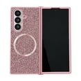 thumbnail image 1 of Allytechgroup Glitter Case for Samsung Galaxy Z Fold 7, Sparkly Shockproof Non-Slip Back Cover with Magnetic Ring Support Wireless Charging PC+TPU Anti-Scratch Protective Case for Women Girls, Pink, 1 of 4