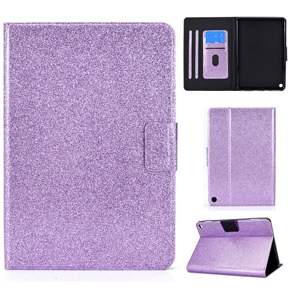 Allytechgroup Glitter Smart Case for Amazon Kindle Fire Max 11 13th Gen 2023, Slim Fit PU Leather Multi Angle Viewing Stand Shockproof Bumper Flip Folio Cover Case for Fire Max 11, Purple