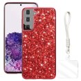 thumbnail image 1 of Allytechgroup Glitter Sparkle Case for Samsung Galaxy S23 Plus with Lanyard, Shiny Slim Fit Shockproof Anti-Scratch Luxury Phone Case for Women Girls with Hand Strap, Red, 1 of 7