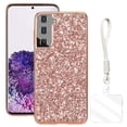 thumbnail image 1 of Allytechgroup Glitter Sparkle Case for Samsung Galaxy S23 Plus with Lanyard, Shiny Slim Fit Shockproof Anti-Scratch Luxury Phone Case for Women Girls with Hand Strap, Rosegold, 1 of 7