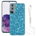 thumbnail image 1 of Allytechgroup Glitter Sparkle Case for Samsung Galaxy S25 with Lanyard, Shiny Slim Fit Shockproof Anti-Scratch Luxury Phone Case for Women Girls with Hand Strap, Blue, 1 of 7