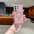 thumbnail image 1 of Allytechgroup Glossy Case for Samsung Galaxy S23 Ultra with Lanyard, [Compatible with Magsafe] Slim Lightweight Rugged Non-Slip Shockproof Magnetic Back Cover for Samsung Galaxy S23 Ultra, Pink, 1 of 7