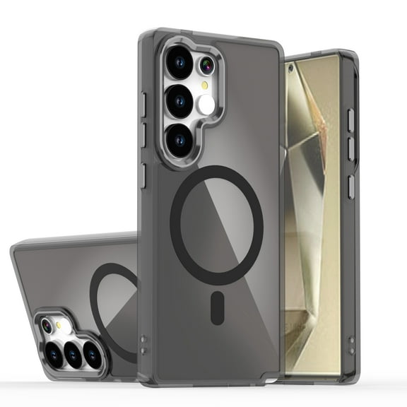 Allytechgroup Glossy Case for Samsung Galaxy S25 FE with Lanyard, [Compatible with Magsafe] Slim Lightweight Rugged Non-Slip Shockproof Magnetic Back Cover for Samsung Galaxy S25 FE, Black