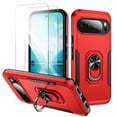 thumbnail image 1 of Allytechgroup for Google Pixel 10 /10 Pro Case with 2 Pcs Screen Protector, Rugged Military Grade Shockproof Ring Kickstand Anti-Scratch Magnetic Back Cover Shell Case for Women Men, Red+Black, 1 of 9