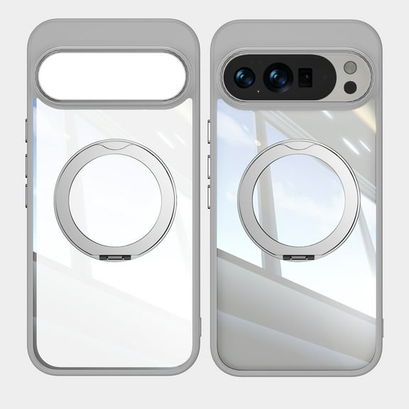 Allytechgroup for Google Pixel 10 /10 Pro Case with Camera Lens Protector, Rugged Shockproof Kickstand Bumper Ring Holder Slim Fit Drop Proof Phone Case for Google Pixel 10 /10 Pro, Gray