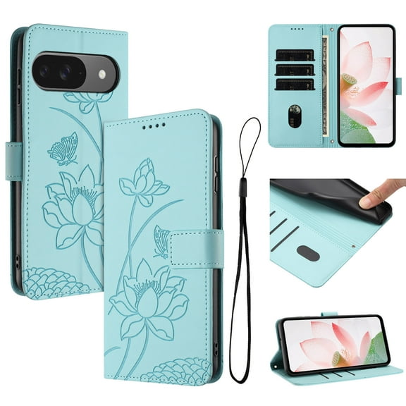 Allytechgroup for Google Pixel 10 /10 Pro Flip Wallet Case, PU Leather Protective Case Cover with Credit Card Slot & Cash Slot Shock-Absorbent TPU Anti-Scratch Bumper for Women Girls, Green