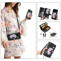 Allytechgroup For Google Pixel 10 Pro XL Wallet Case with Credit Card Slot Cash Slot, Support Wireless Charging Magnetic Closure Heavy Duty PU Leather Protective Case Cover with Wrist Strap, Black