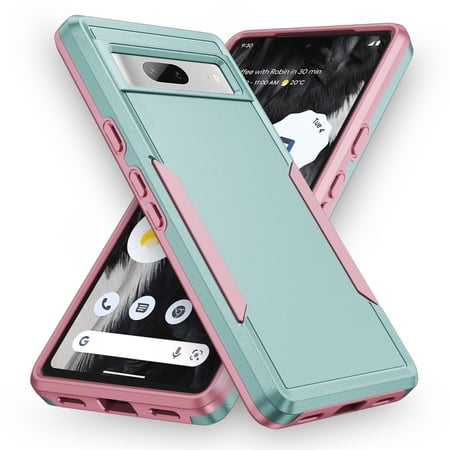 Allytechgroup Google Pixel 10A Case 6.3" - Heavy Duty Shockproof Protective Anti-Scratch Slim Fit Dual Layers Hybrid Back Cover Shell Case for Google Pixel 10A - Green+Pink
