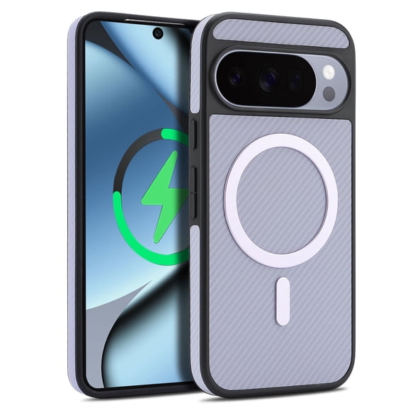 Allytechgroup for Google Pixel 10A Case, Magnetic PC+TPU Protective Case with Anti-Scratch Shock-Absorbent Non-Slip Grip and Wireless-Charging Friendly Shockproof Cover for Google Pixel 10A, Purple