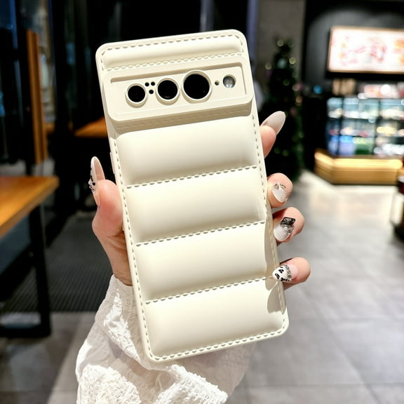 Allytechgroup for Google Pixel 4a 5G Case, Buffer Back Cover Stylish Design Shockproof Soft Silicone Rugged Anti-Scratch Phone Case Cover for Google Pixel 4a 5G, White